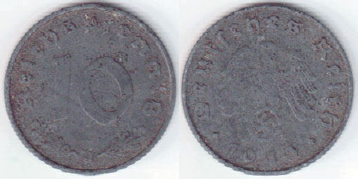 1943 J Germany 10 Pfennig A001645